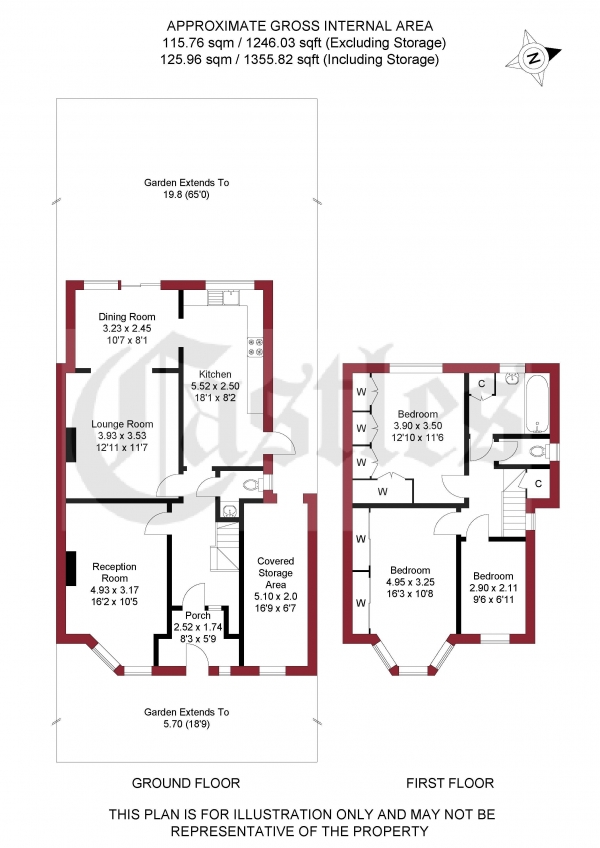 Floor Plan for 3 Bedroom Semi-Detached House for Sale in Green Street, Enfield, EN3, 7SB -  &pound530,000