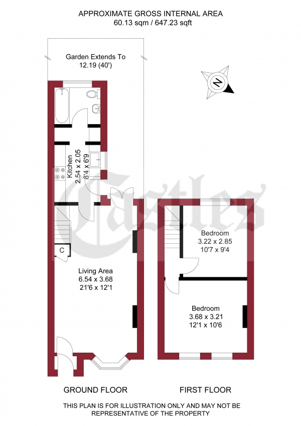 Floor Plan Image for 2 Bedroom Terraced House for Sale in Old Highway, Hoddesdon