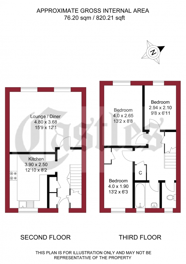 Floor Plan Image for 3 Bedroom Maisonette for Sale in Lytchet Way, Enfield