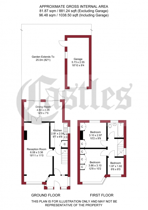 Floor Plan Image for 3 Bedroom End of Terrace House for Sale in Windsor Road, Enfield