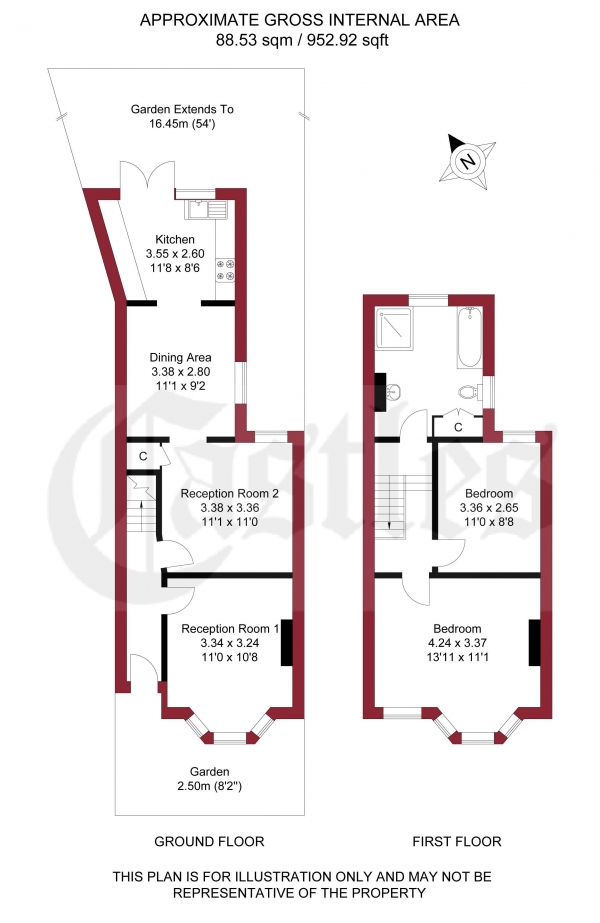 Floor Plan Image for 2 Bedroom Terraced House for Sale in Lincoln Road, Enfield