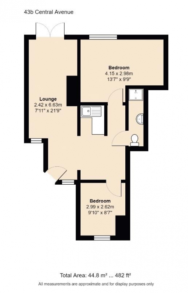 Floor Plan Image for 2 Bedroom Flat for Sale in Central Avenue, Enfield