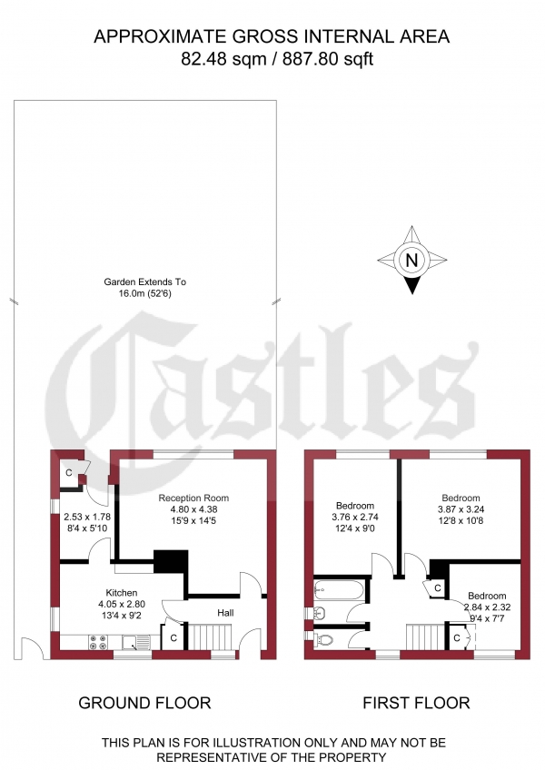 Floor Plan Image for 3 Bedroom End of Terrace House for Sale in Ingersoll Road, Enfield