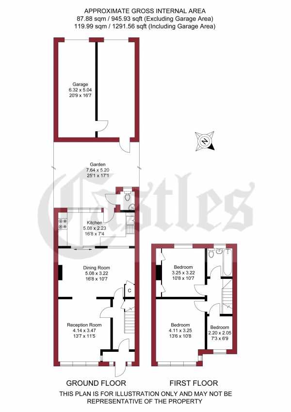 Floor Plan Image for 3 Bedroom Terraced House for Sale in Tysoe Avenue, Enfield