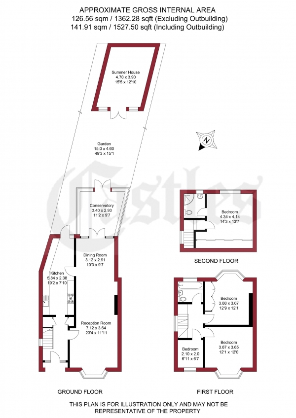 Floor Plan Image for 4 Bedroom End of Terrace House for Sale in Brookside Gardens, Enfield