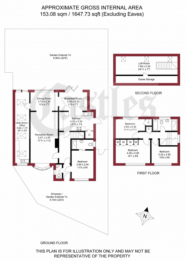 Floor Plan Image for 4 Bedroom Detached House for Sale in Carterhatch Lane, Enfield