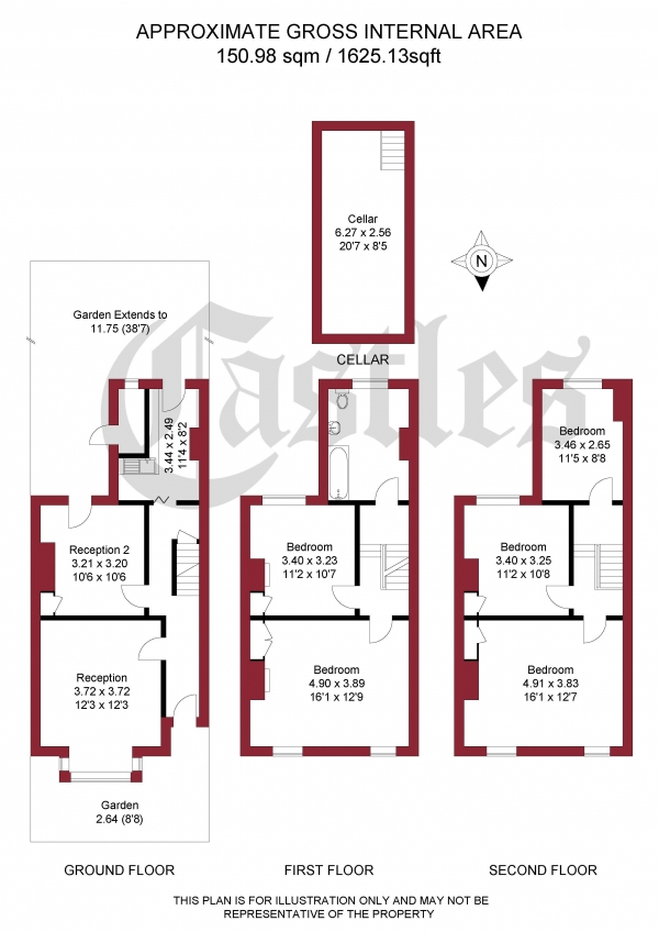 Floor Plan Image for 4 Bedroom Terraced House for Sale in Glenarm Road, London