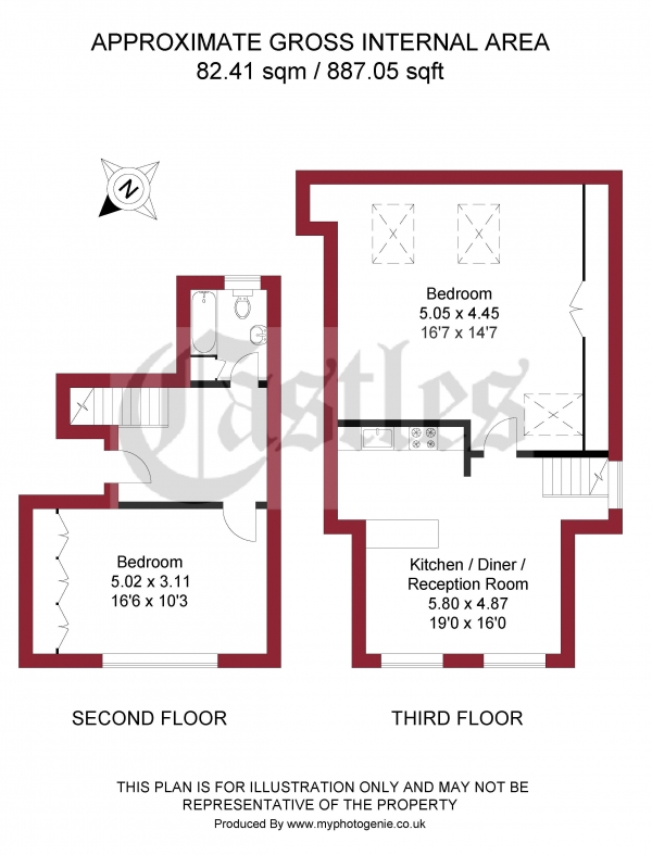 Floor Plan Image for 2 Bedroom Apartment for Sale in Evering Road, London