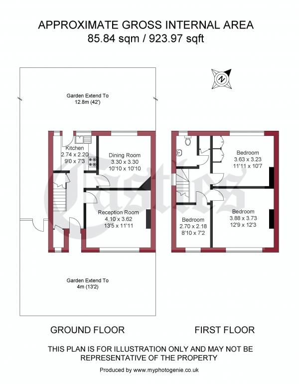 Floor Plan Image for 3 Bedroom Terraced House for Sale in Casimir Road, London