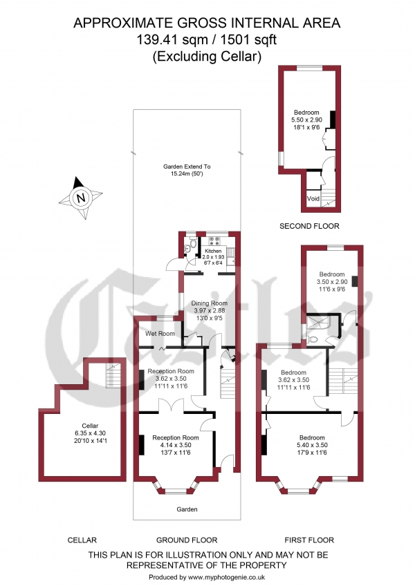 Floor Plan Image for 4 Bedroom Terraced House for Sale in Mount Pleasant Lane, London