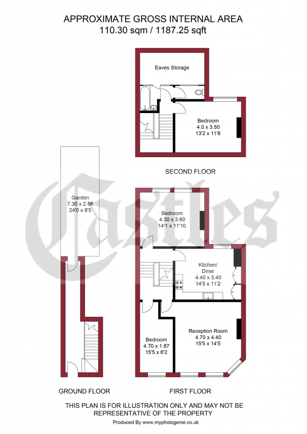 Floor Plan Image for 3 Bedroom Apartment for Sale in Knightland Road, London