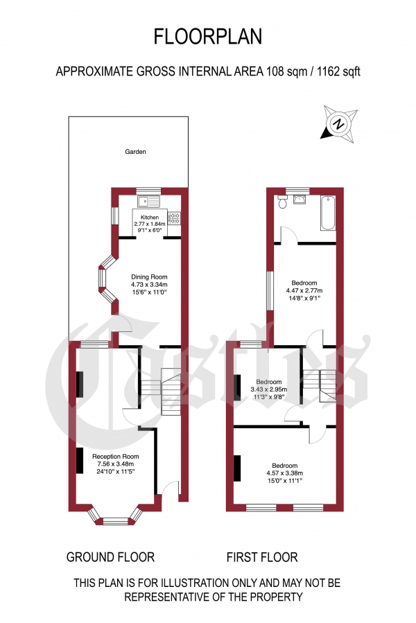 Floor Plan Image for 3 Bedroom Terraced House for Sale in Adley Street, London