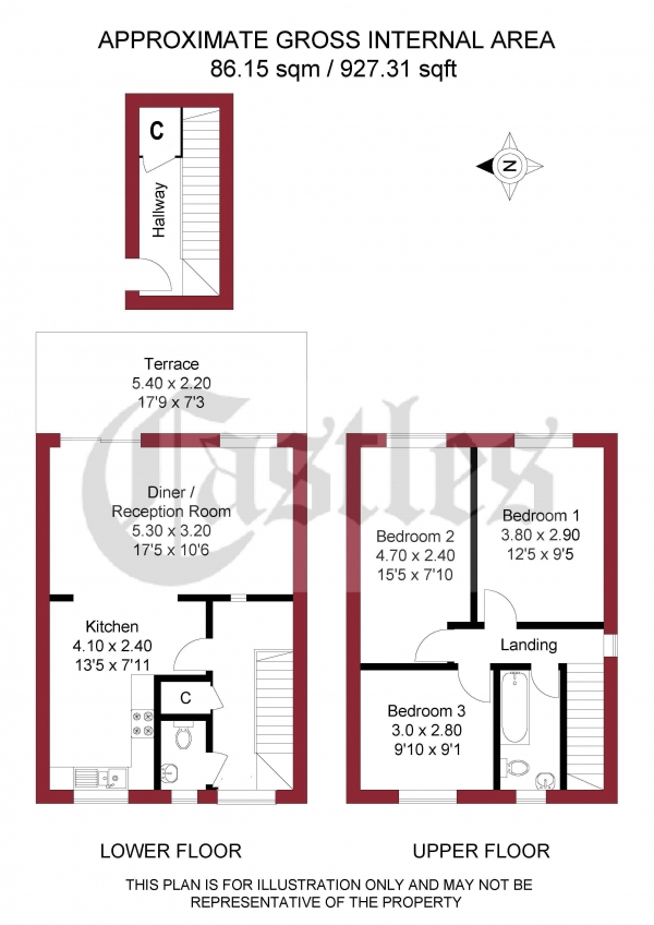 Floor Plan Image for 3 Bedroom Maisonette for Sale in Elmbridge Walk, London, E8