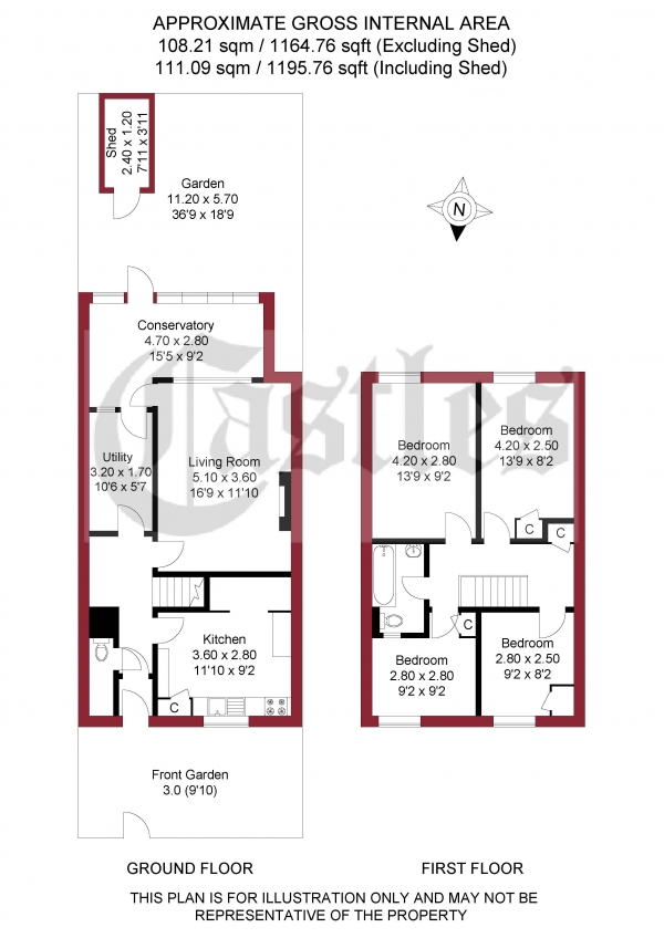 Floor Plan Image for 4 Bedroom Terraced House for Sale in Daley Street, London