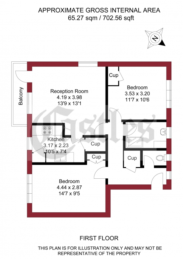 Floor Plan Image for 2 Bedroom Apartment for Sale in Beecholme Estate, Prout Road, London