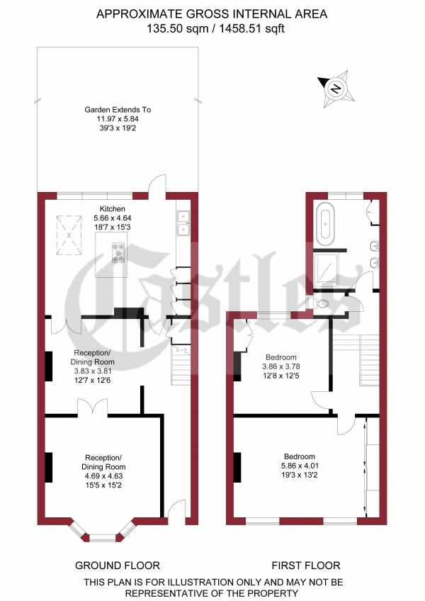 Floor Plan Image for 2 Bedroom Terraced House for Sale in Brooke Road, London