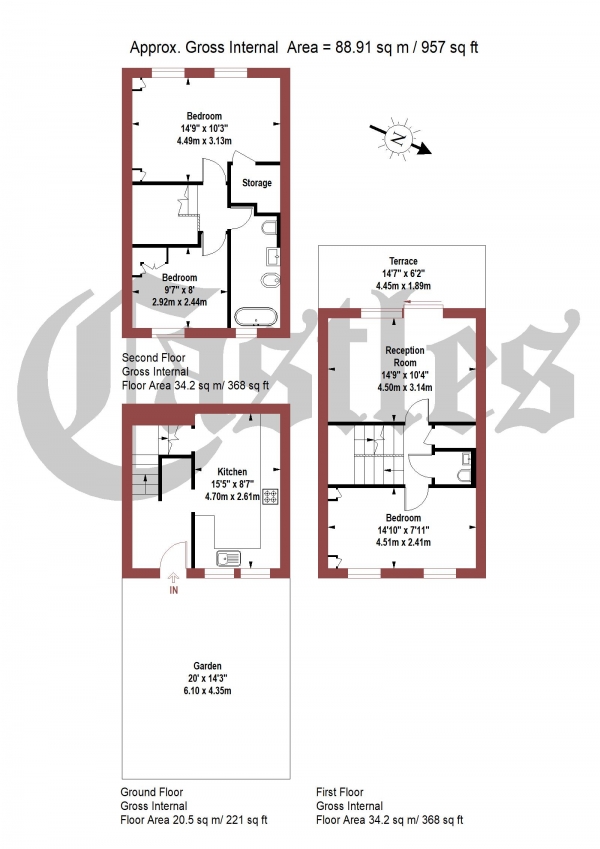 Floor Plan Image for 3 Bedroom Maisonette for Sale in Castle Close, London