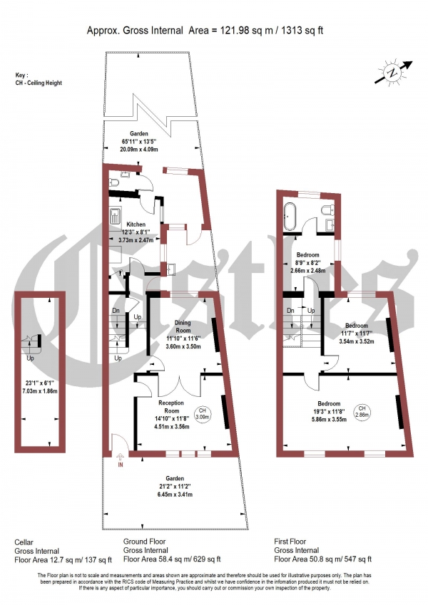 Floor Plan Image for 3 Bedroom Terraced House for Sale in Rendlesham Road, London