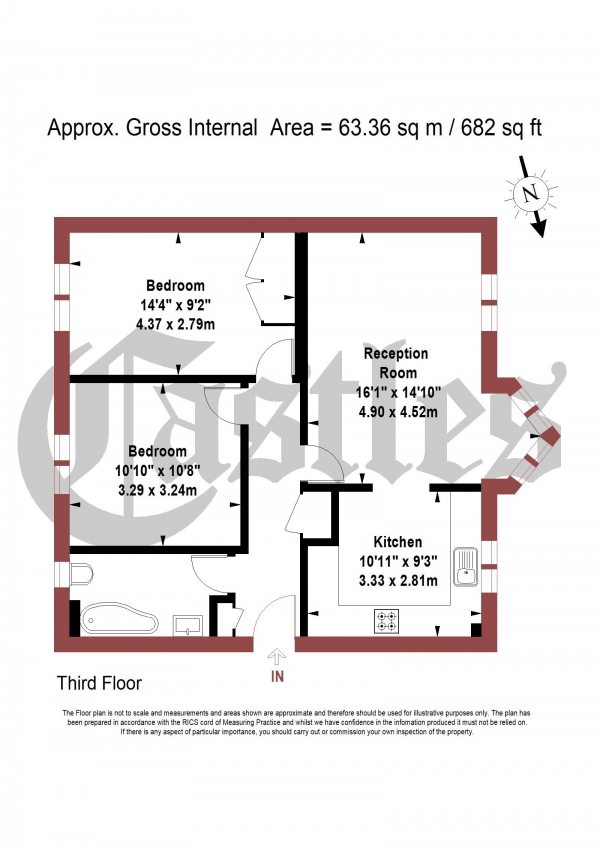 Floor Plan Image for 2 Bedroom Apartment for Sale in Monteagle Way, London