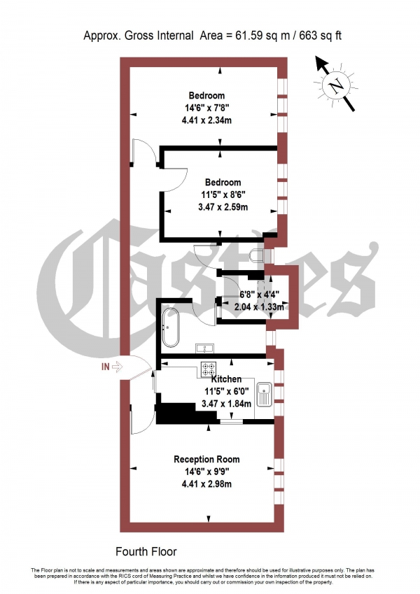 Floor Plan Image for 2 Bedroom Apartment for Sale in Shacklewell House, Shacklewell Lane, London