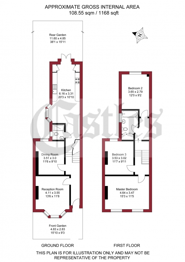 Floor Plan Image for 3 Bedroom Terraced House for Sale in Roding Road, London