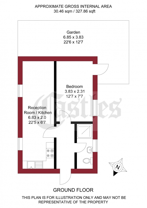 Floor Plan Image for 1 Bedroom Apartment for Sale in Millfields Road, London
