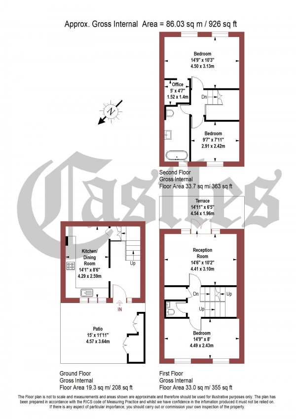 Floor Plan Image for 3 Bedroom Property for Sale in Halidon Close, London