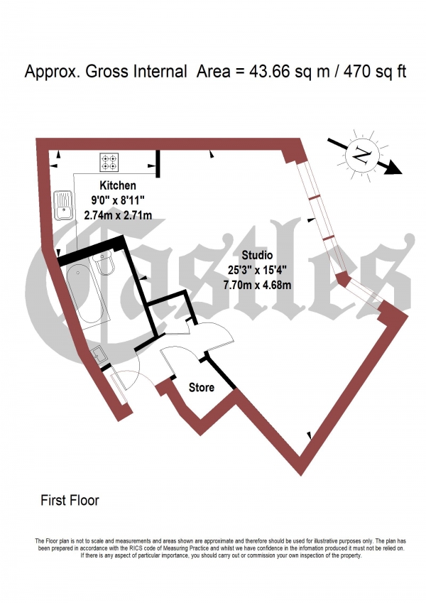 Floor Plan for Apartment for Sale in Limehouse Lodge, Harry Zeital Way, London, E5, 9RN -  &pound280,000