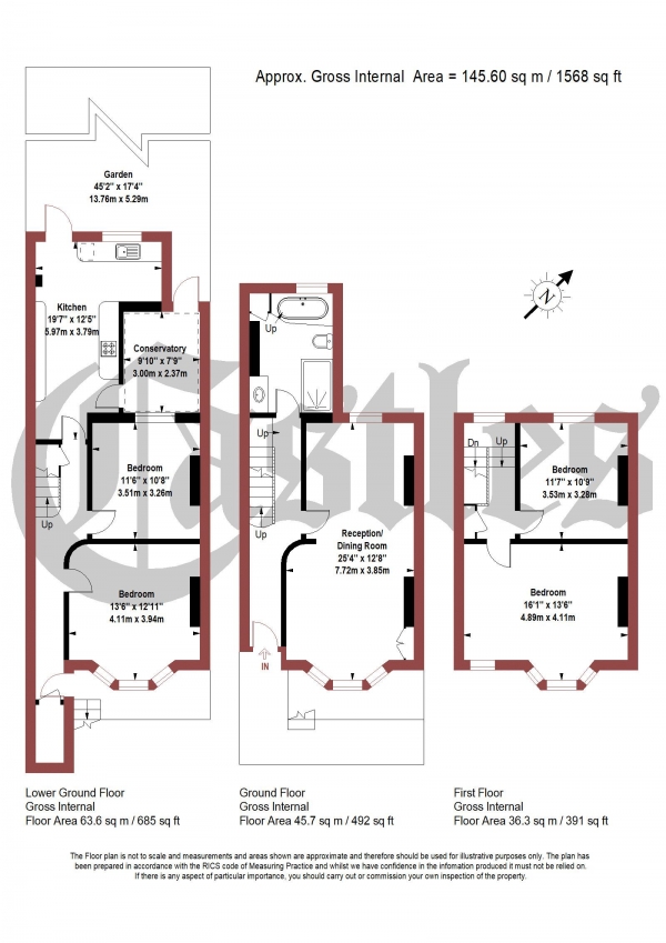 Floor Plan Image for 4 Bedroom Terraced House for Sale in Rushmore Road, London