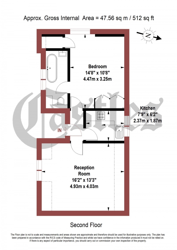 Floor Plan Image for 1 Bedroom Apartment for Sale in Goulton Road, London