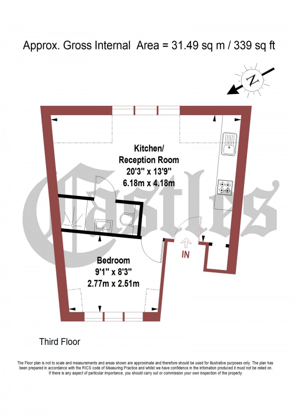 Floor Plan Image for 1 Bedroom Apartment for Sale in Lower Clapton Road, London