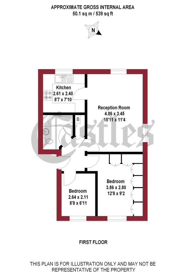 Floor Plan Image for 2 Bedroom Apartment for Sale in Edmeston Close, London