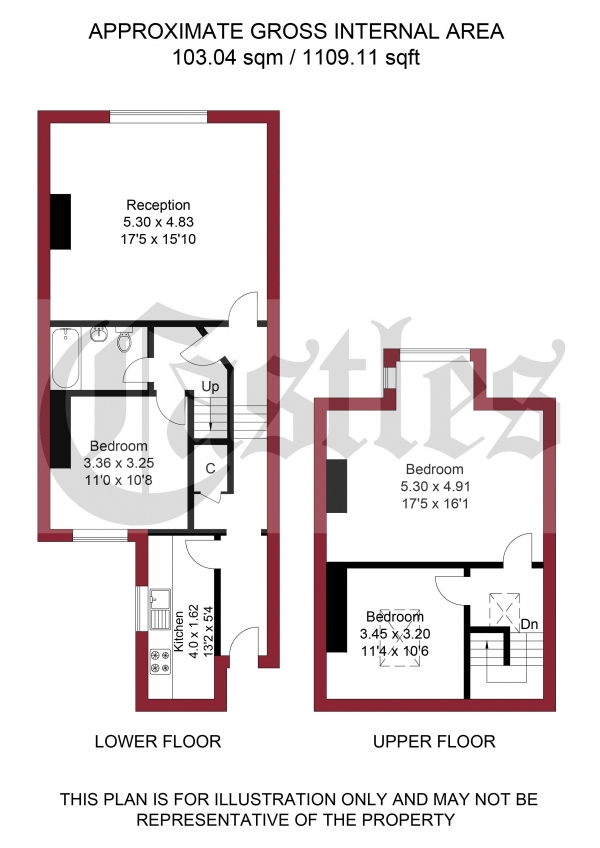 Floor Plan Image for 3 Bedroom Apartment for Sale in Upper Clapton Road, London