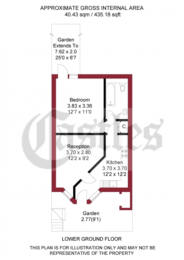 Floor Plan for 1 Bedroom Apartment for Sale in Alconbury Road, London, E5, 8RG - Offers in Excess of &pound350,000