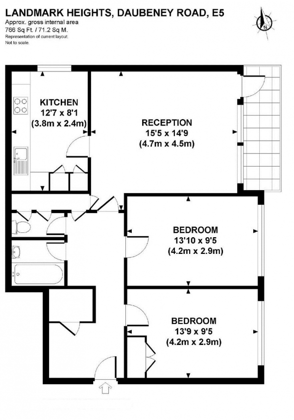 Floor Plan Image for 2 Bedroom Apartment for Sale in Daubeney Road, London