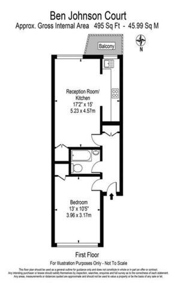 Floor Plan Image for 1 Bedroom Apartment for Sale in Ben Johnson Court, Stanway Street, London