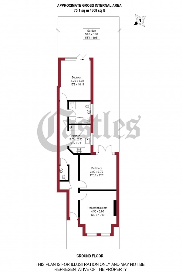 Floor Plan Image for 2 Bedroom Apartment for Sale in Geldeston Road, London