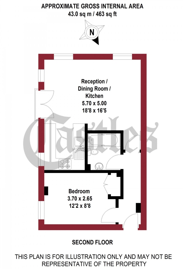 Floor Plan Image for 1 Bedroom Flat for Sale in Tower Mews, London