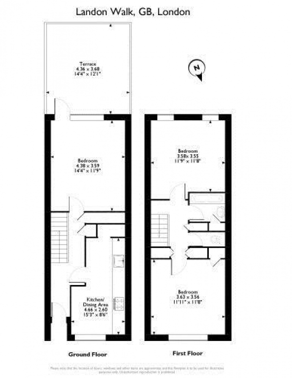 Floor Plan Image for 2 Bedroom Property for Sale in Landon Walk, London