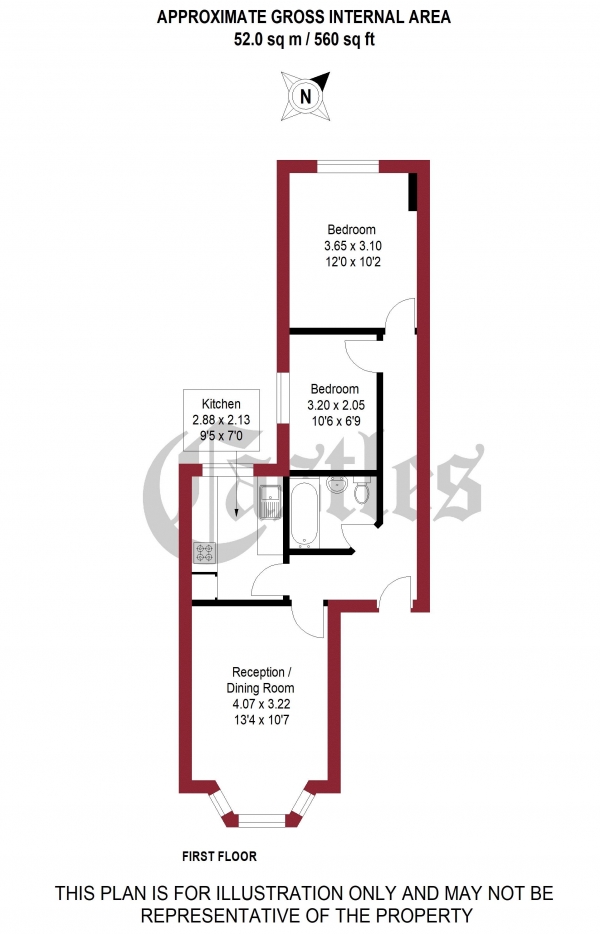 Floor Plan Image for 2 Bedroom Apartment for Sale in Sach Road, London