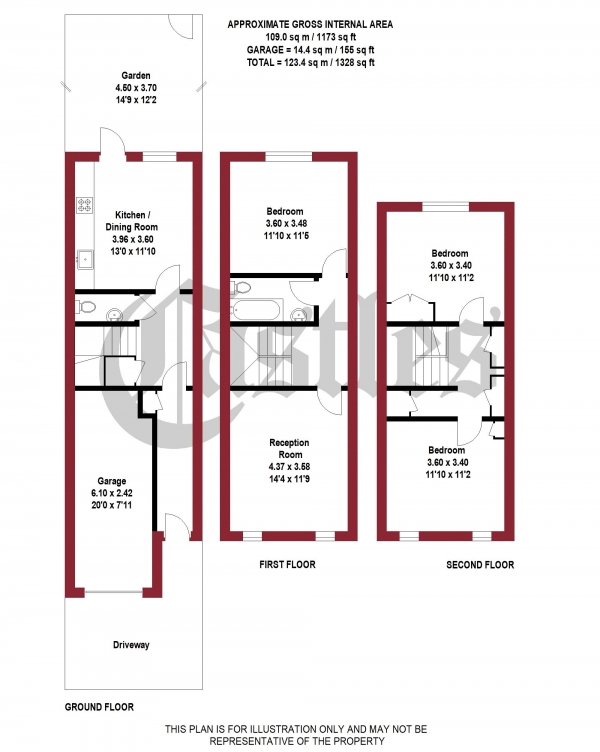 Floor Plan Image for 3 Bedroom Terraced House for Sale in Victorian Grove, London