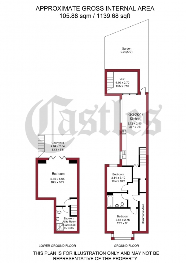 Floor Plan Image for 3 Bedroom Apartment for Sale in Reighton Road, London