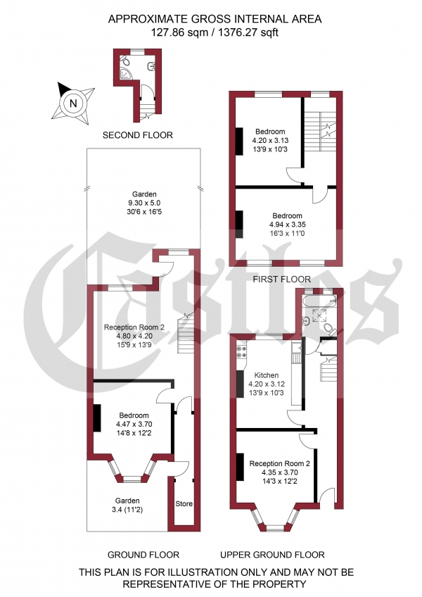 Floor Plan Image for 3 Bedroom Terraced House for Sale in Sigdon Road, London