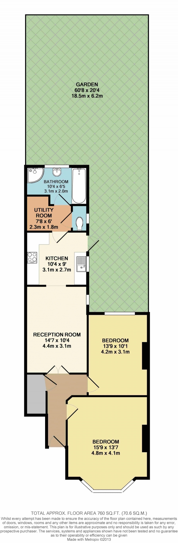 Floor Plan Image for 2 Bedroom Apartment for Sale in Kelvin Avenue, Palmers Green, N13