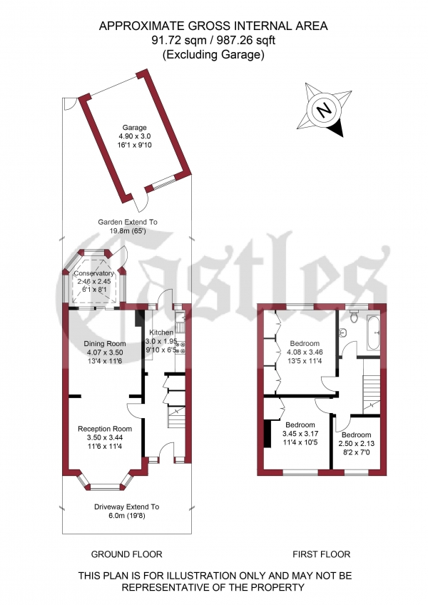 Floor Plan for 3 Bedroom Property for Sale in Lister Gardens, London, N18, N18, 1JA -  &pound450,000
