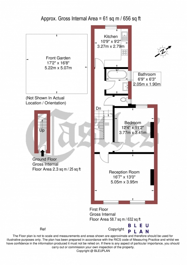 Floor Plan Image for 1 Bedroom Apartment for Sale in Whittington Road, Bowes Park, N22