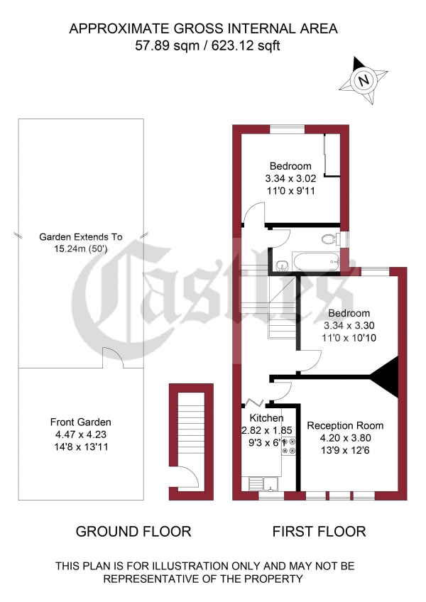 Floor Plan Image for 2 Bedroom Apartment for Sale in Stonard Road, Palmers Green, N13