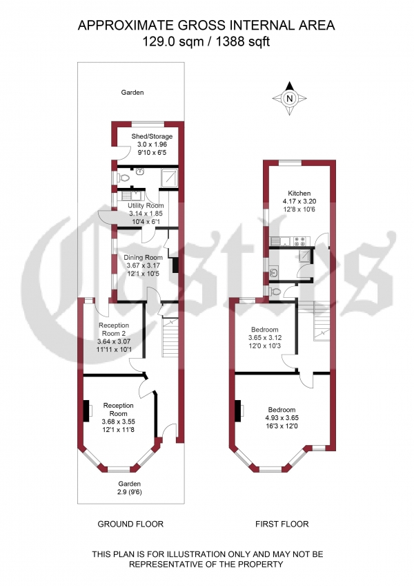 Floor Plan Image for 3 Bedroom Terraced House for Sale in Carlingford Road, London, N15