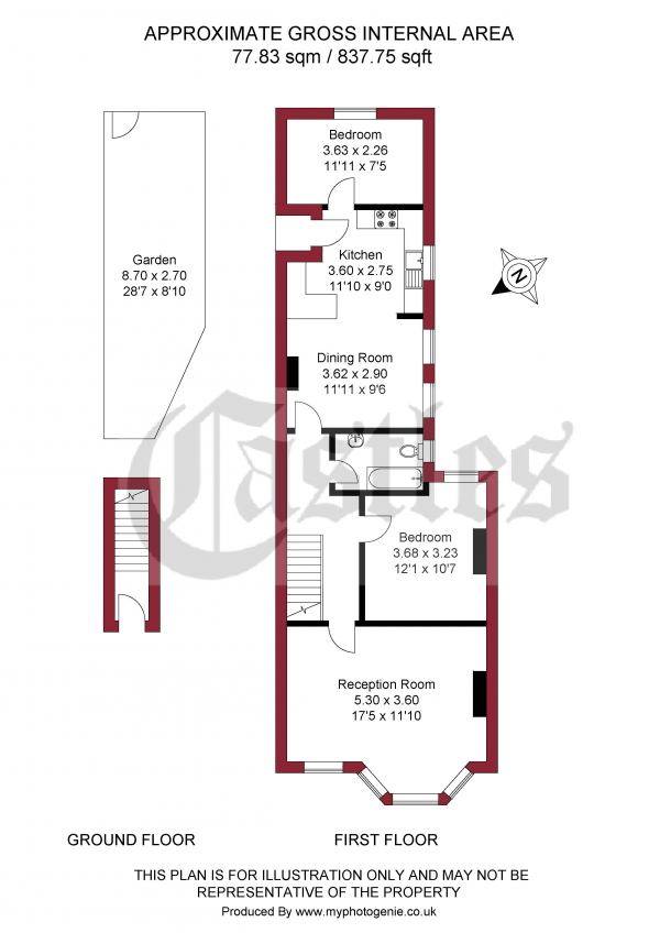 Floor Plan Image for 2 Bedroom Maisonette for Sale in Lyndhurst Road, London, N22