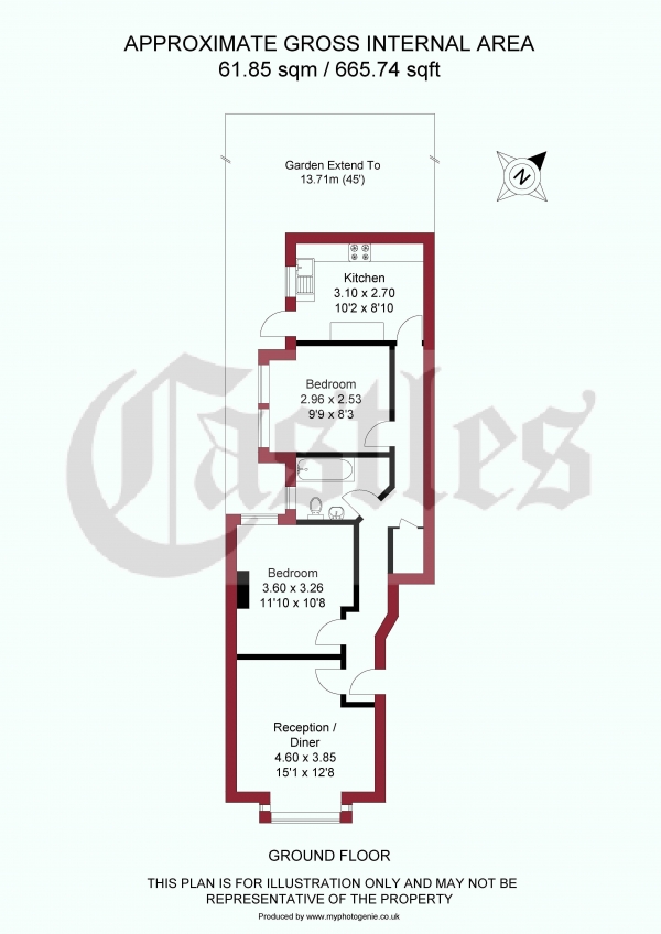 Floor Plan Image for 2 Bedroom Apartment for Sale in Westbury Avenue, Haringey, N22